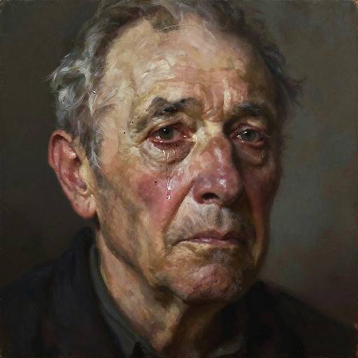 Emotional Portrait of Sad Elderly Man