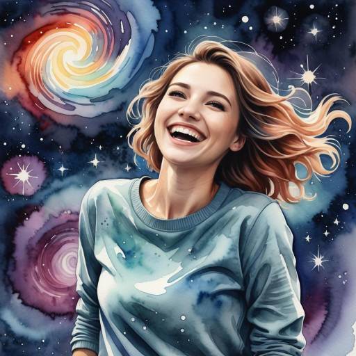 Whimsical Portrait of a Joyful Woman