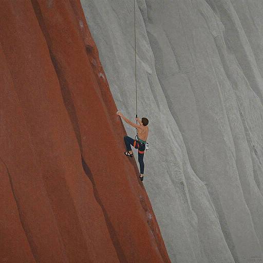 Minimalist Rock Climbers in Diebenkorn Style