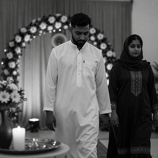 Elegant Indoor Scene in Black and White