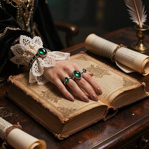 Regal Princess with Ancient Book