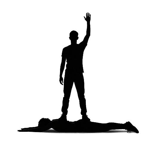 Minimalist Silhouette of Human Interaction