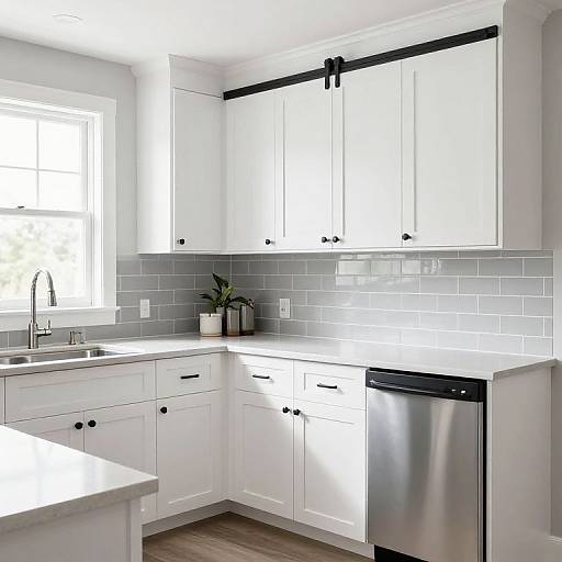Modern Kitchen with Barn Door Cabinets