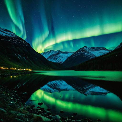 Tranquil Night Landscape with Northern Lights