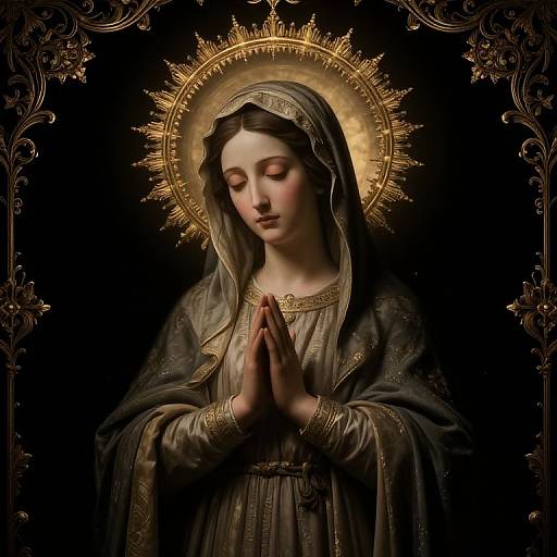 Baroque Virgin Mary Digital Art
