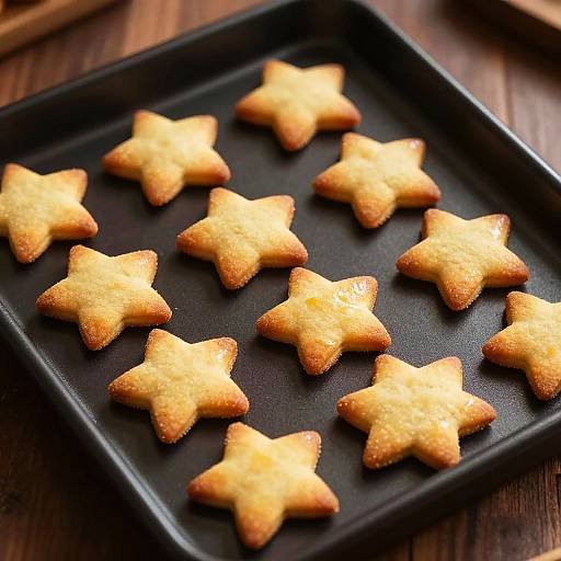 Golden Star-Shaped Cookies Close-Up