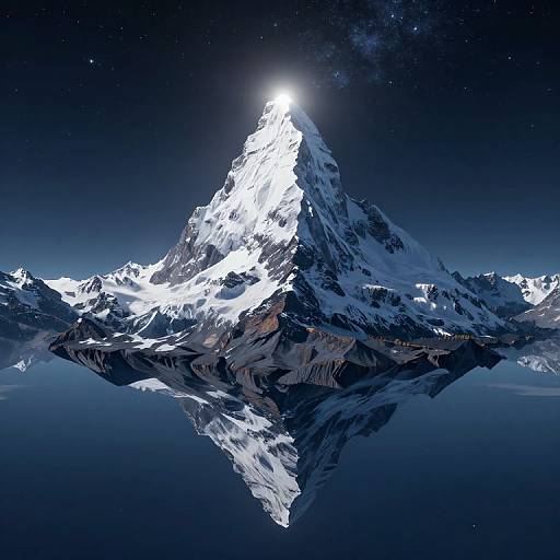 Surreal Upside-Down Snowy Mountain