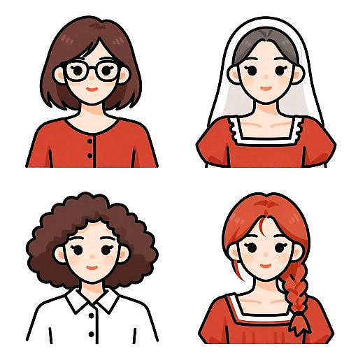 Pixel Art Portraits of Four Women