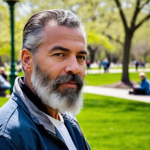 Bearded mature man in park