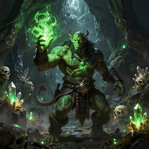 Powerful Orc Shaman Casting Magic