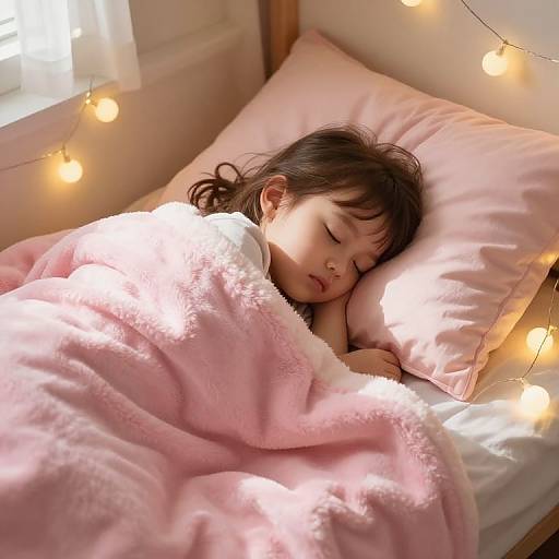 Serene Bedtime Scene with Little Girl