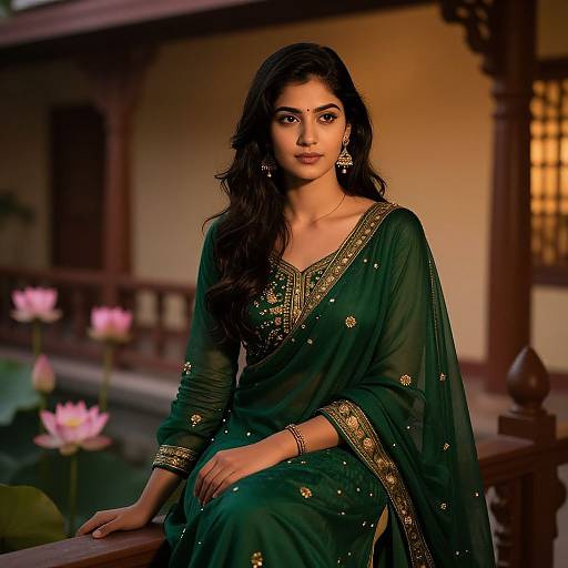 Gemini AI Girl in Emerald Salwar Suit