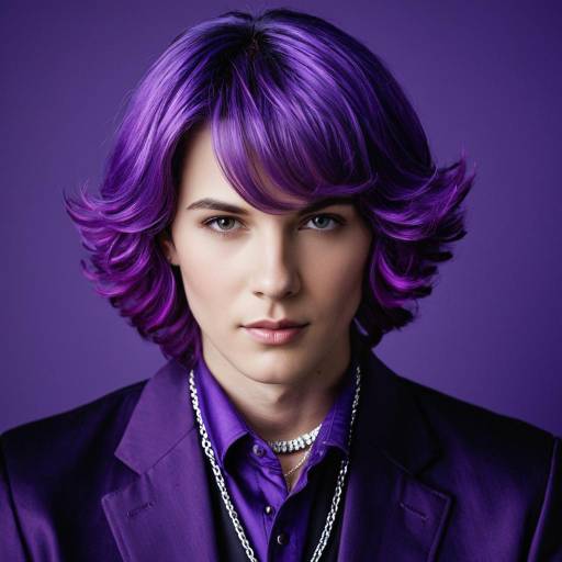 Man with Purple Hair and Formal Attire