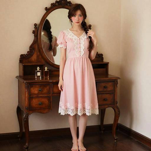 Aerith in Pink Lace Dress