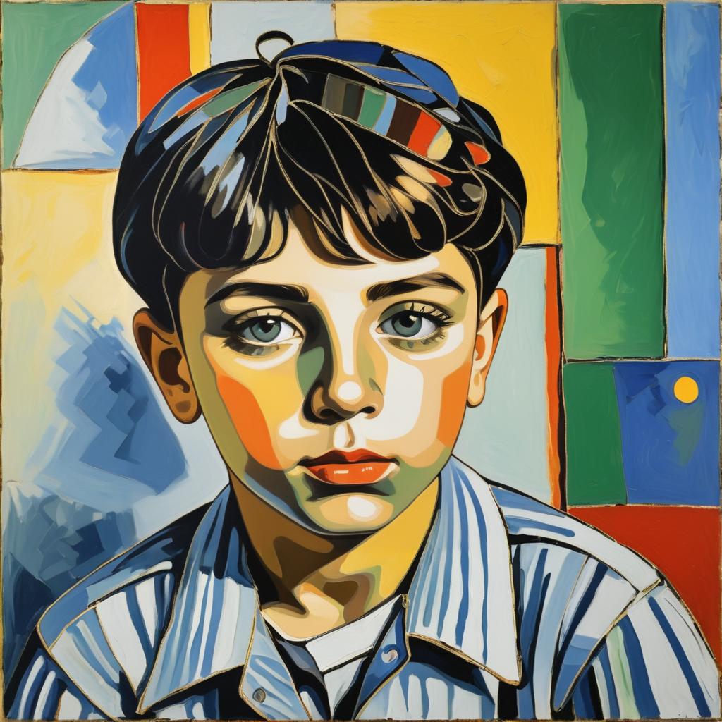 Playful Portrait of a Young Boy