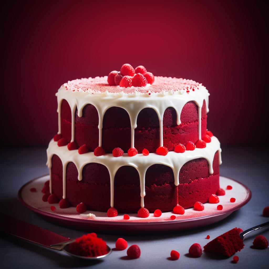 Nostalgic Red Velvet Cake Photography