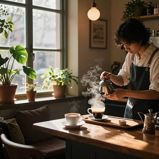Cozy Vintage Cafe Interior Scene