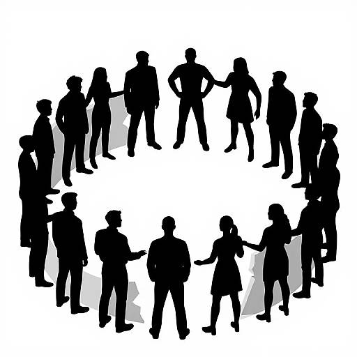 Black and White Vector of Social Interaction