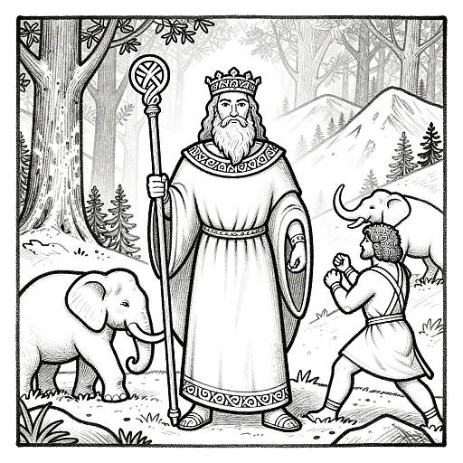 Celtic Druid and Carthage King Battle