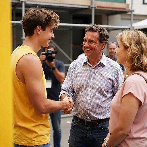 Candid Moment: Handshake in Warm Light