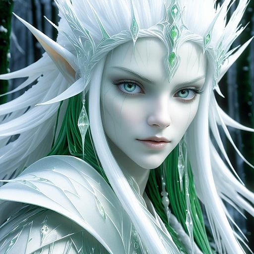 Fantasy Elf with Icicle Hair Artwork Fantasy Elf with Icicle Hair Artwork