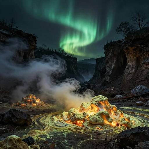 Gothic Molten Ravine at Midnight