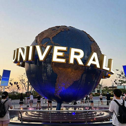 Ultra-Realistic Universal Studios Globe Sunset