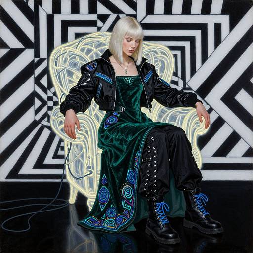 Frazetta-Inspired Cyber Fantasy Woman