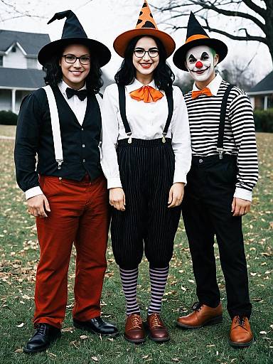 Group of Friends in Halloween Costumes