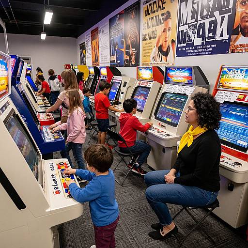 Retro Arcade Family Holiday Scene