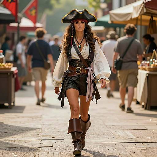 Roving Buccaneer in Vibrant Street Scene