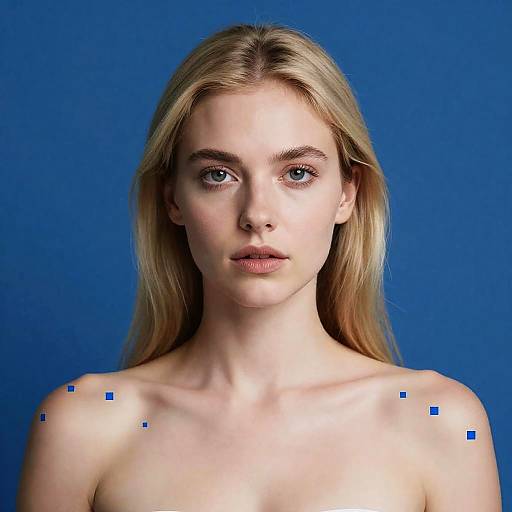 Blonde Woman with Pixel Dissolve Effect