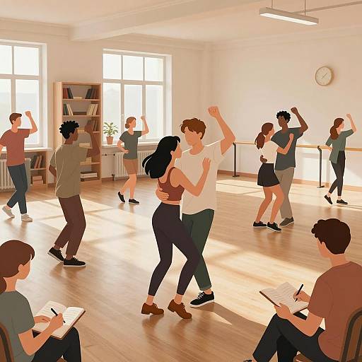 Energetic Dance Class in Sunlit Studio