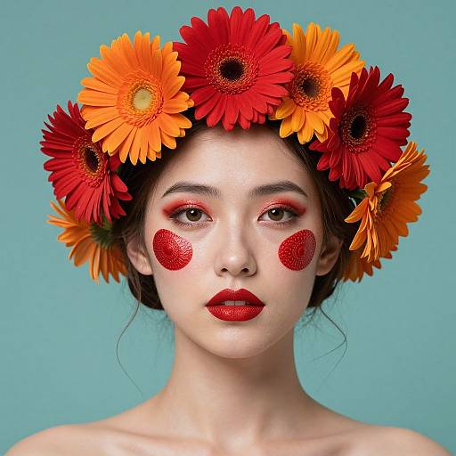 Radiant Woman with Floral Crown