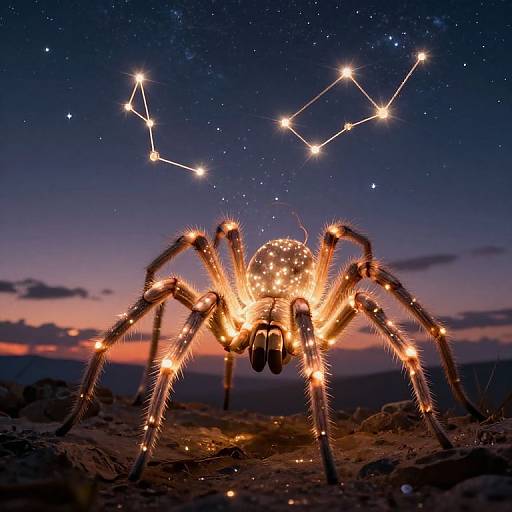 Cosmic Arachnid Weaving Celestial Dreams