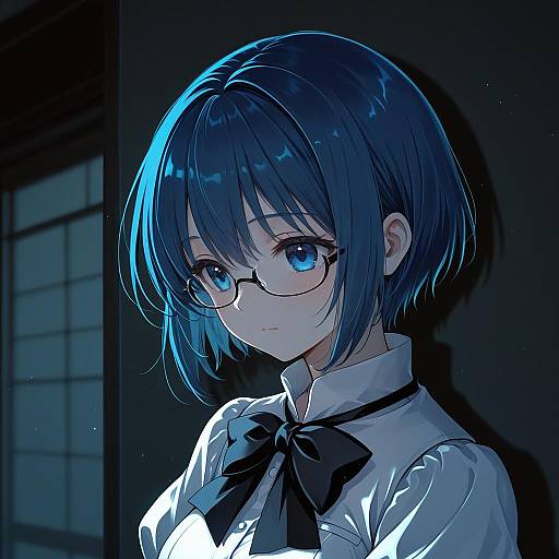 Illustration of Hakamichi shizune, katawa shoujo in the style of Shirogane hina