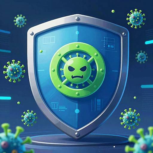 Futuristic Antivirus Shield Illustration