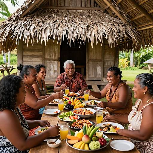 Festive Samoan Gathering at Fale