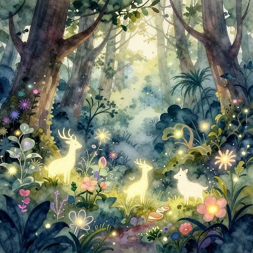 Magical Forest Watercolor Illustrations
