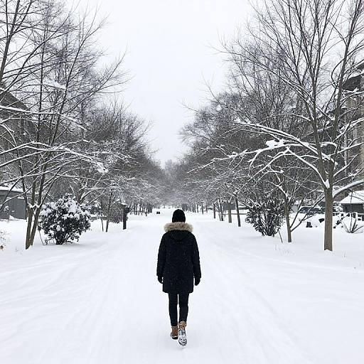 Rear View of Person in Snow