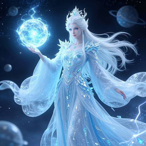 Icy God Casting Magical Spell
