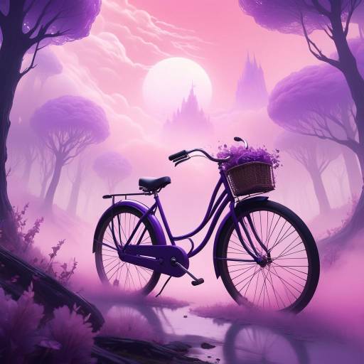 Vintage Bicycle in Dreamlike Fog and Energy Vintage Bicycle in Dreamlike Fog and Energy