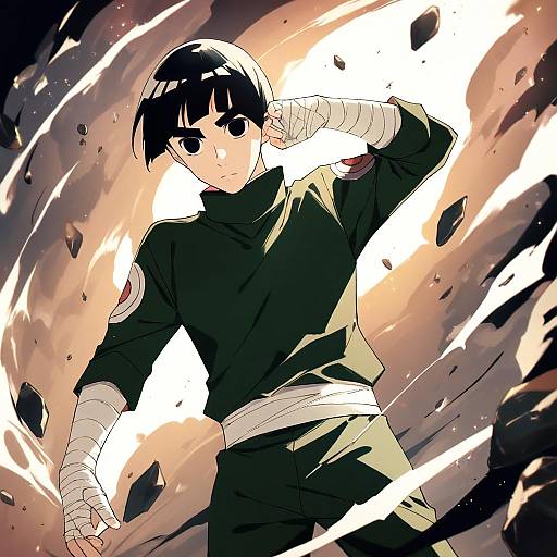 Illustration of Rock lee, naruto (series) in the style of Amazuki jou
