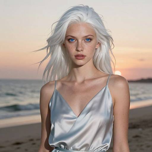 Realistic Portrait of Girl at Sunset