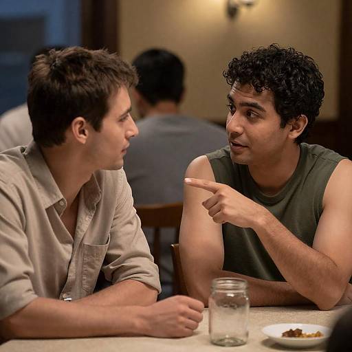 Engaging Conversation in Warm Light