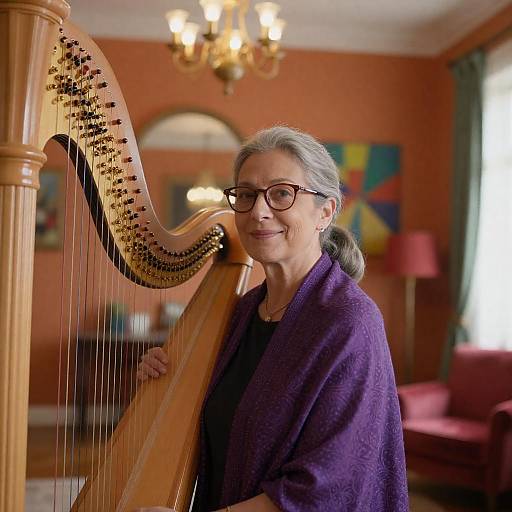 Serene Middle-Aged Woman in Warm Room
