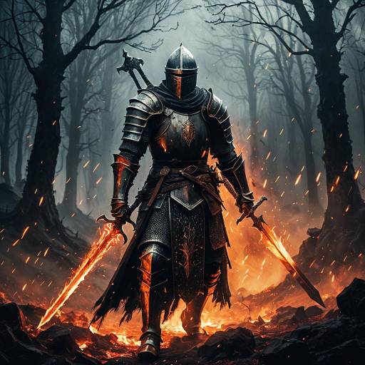 Epic Fantasy Knights in Ethereal Fog