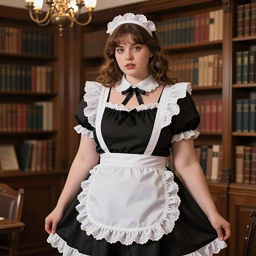 Elegant Plus Size French Maid Portrait