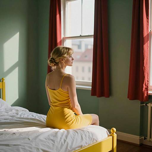 Serene Woman in Sunlit Room