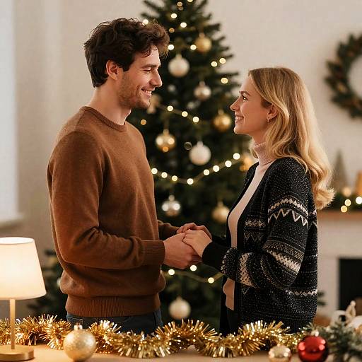 Warm Christmas Couple Portrait Photography